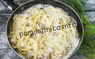 Паста карбонара с ветчиной и сливками – рецепт