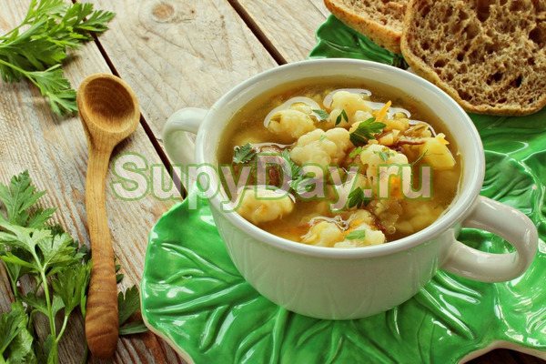 Классический рецепт супа из цветной капусты на мясном бульоне