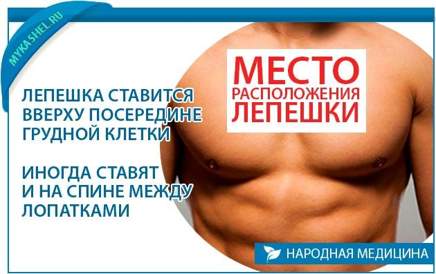 Место расположения лепешек