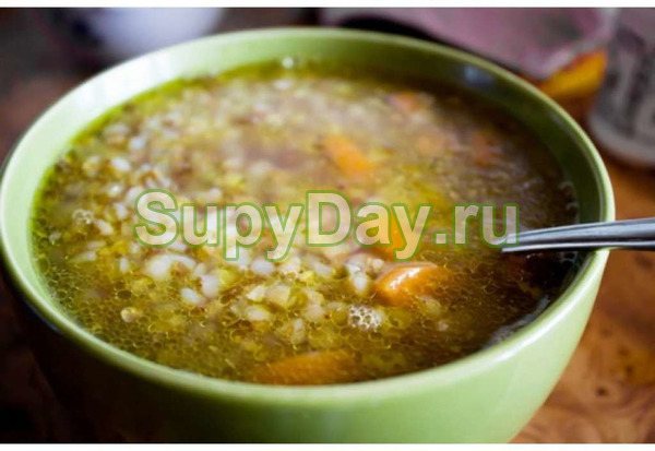 Суп с цветной капустой и гречкой на курином бульоне